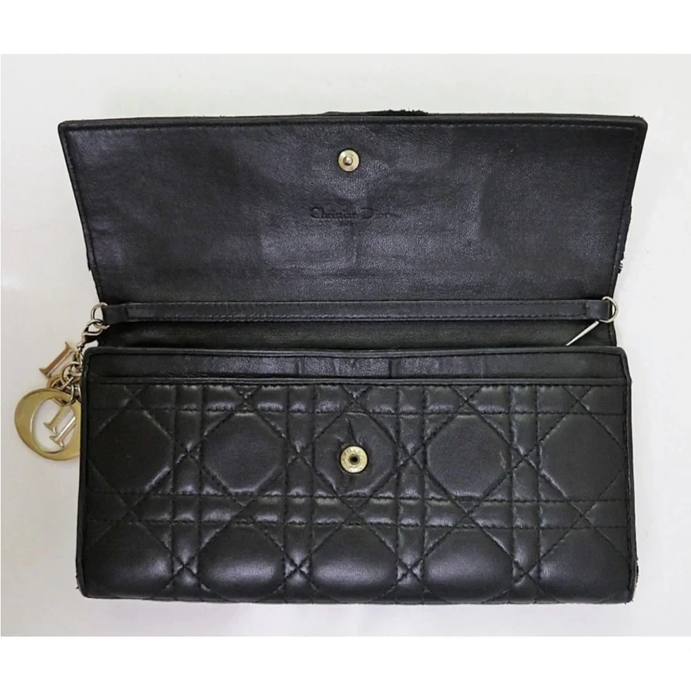 Dior Black Quilted Women's Wallet